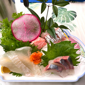 房総半島の内房エリアに位置する千葉県君津市にある新鮮な魚と山の旬をいただける隠れ家的定食屋「でんでん」さんのお刺身